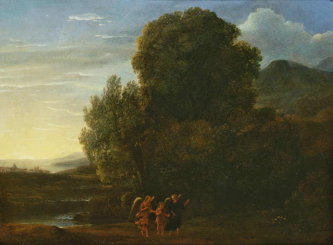 Landskab med Johannes Døberen (olie på kobber) af Claude Lorrain