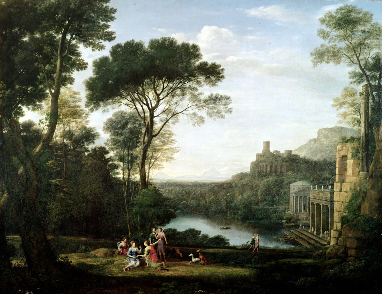 Landskab med nymfen Egeria af Claude Lorrain