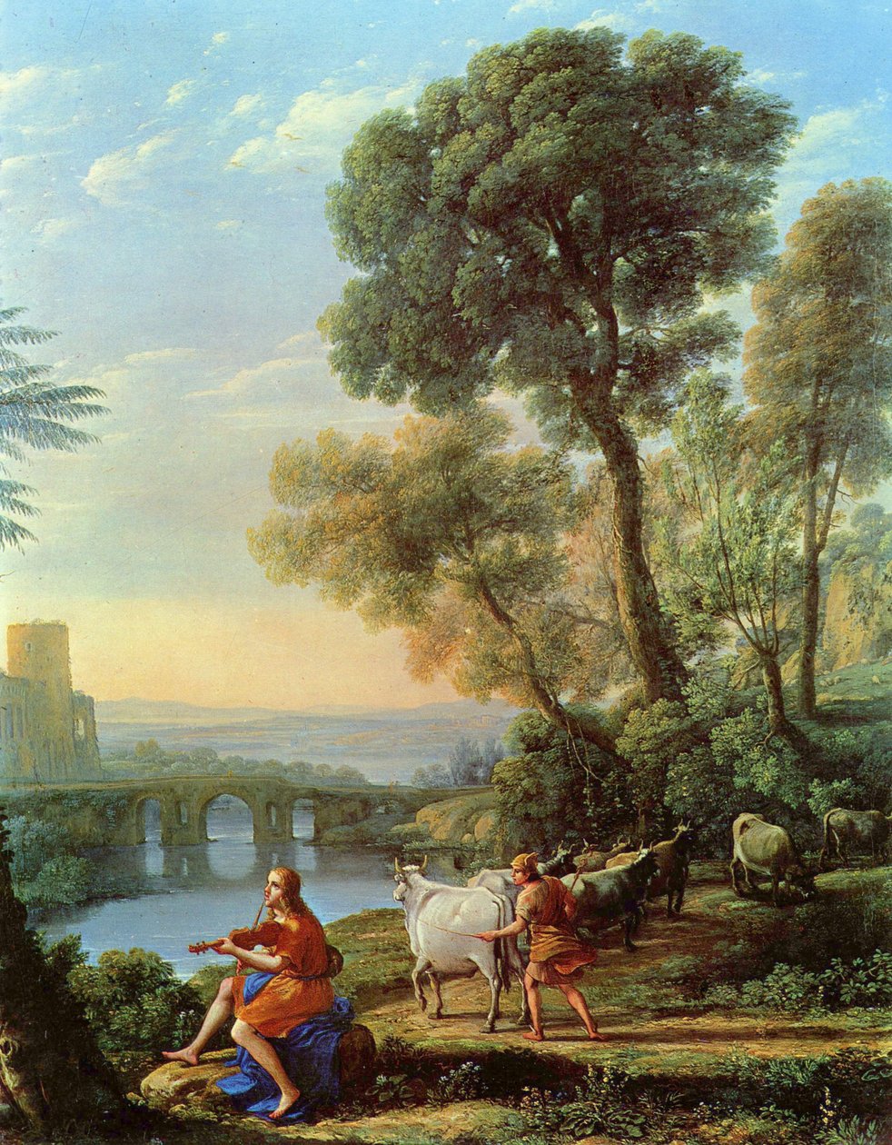 Landskab med Apollo og Merkur af Claude Lorrain