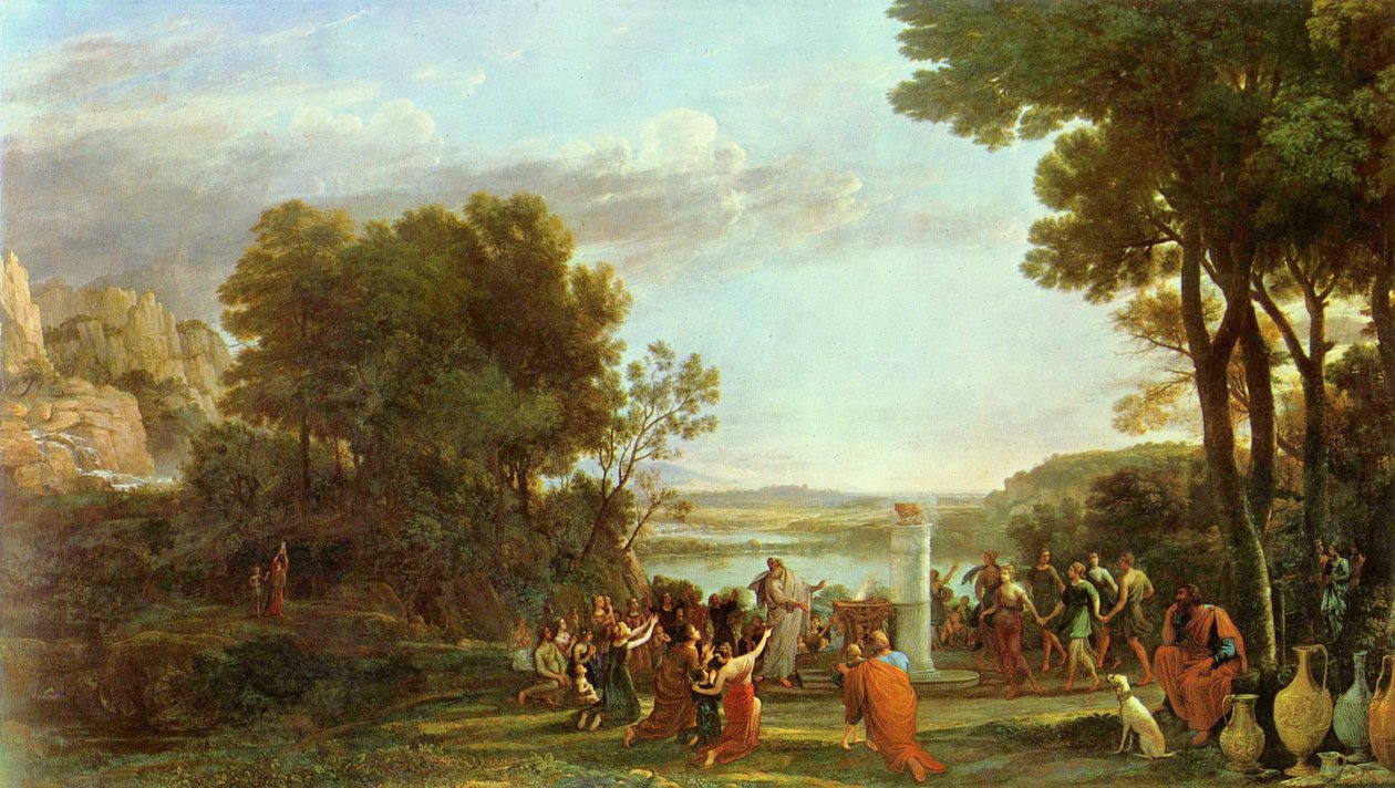 Landskab med tilbedelsen af ​​Guldkalven af Claude Lorrain