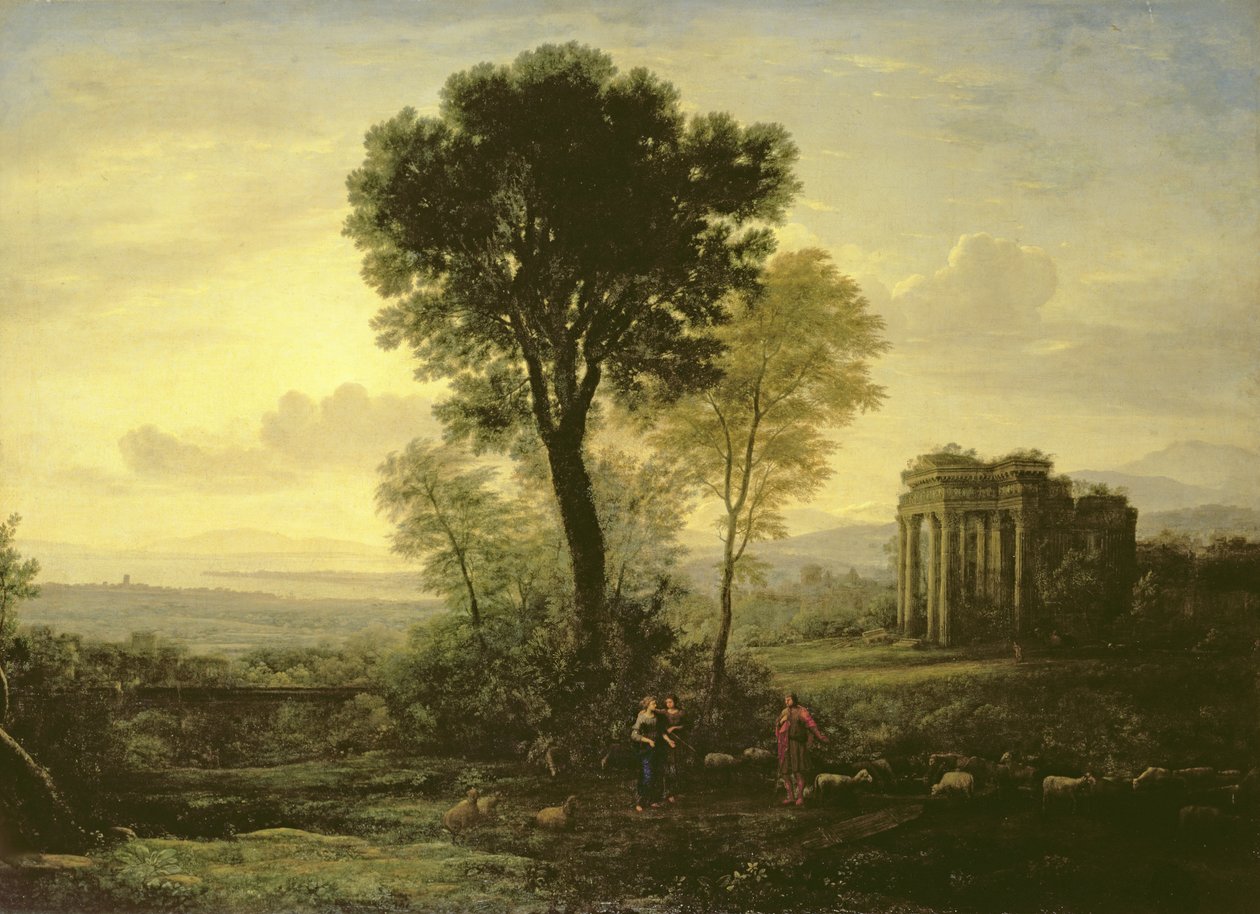 Morgen (Landskab med Jakob, Rachel og Lea ved brønden), 1666 af Claude Lorrain