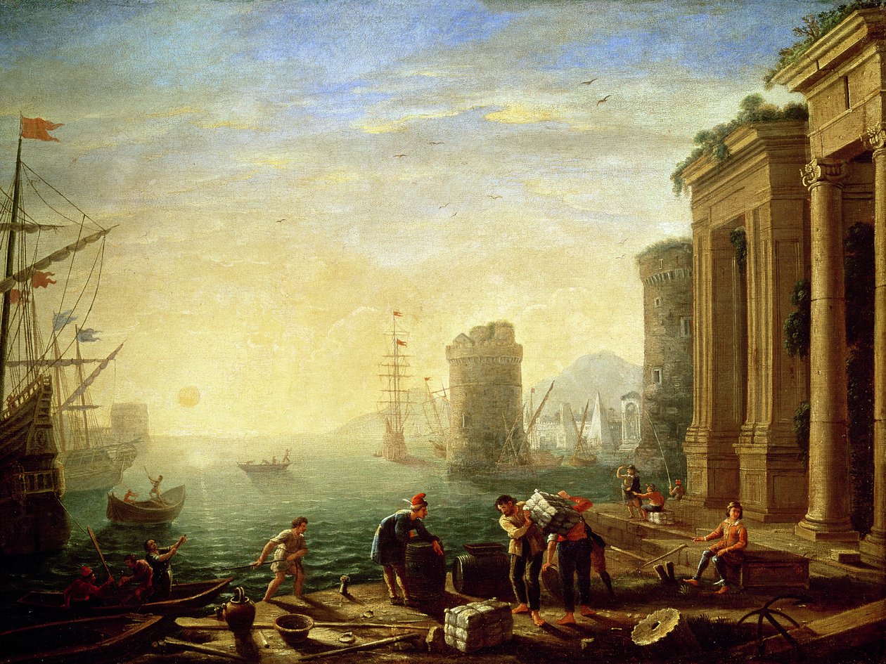 Morgen ved havnen, 1640 af Claude Lorrain