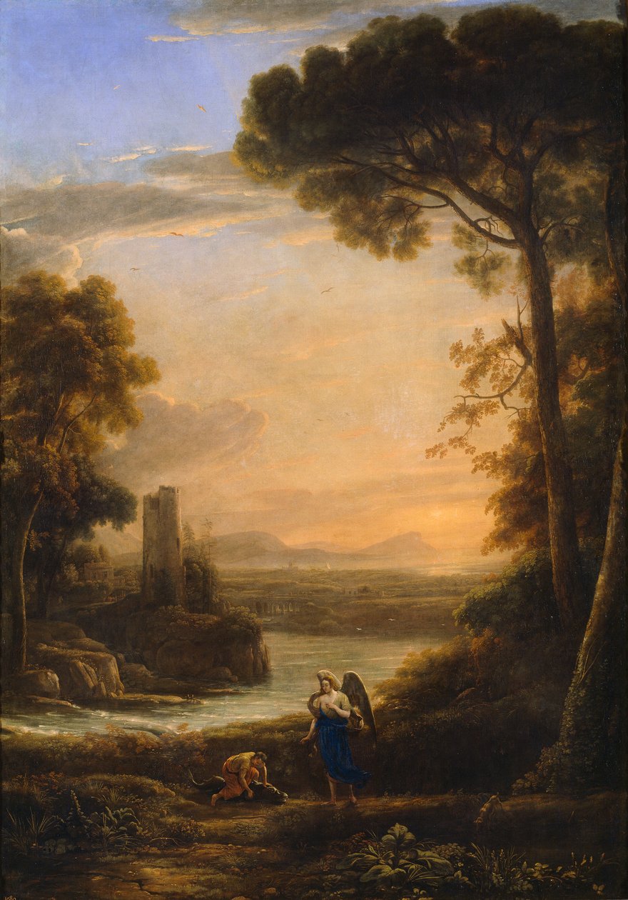 Landskab med Tobias og ærkeenglen Raphael af Claude Lorrain