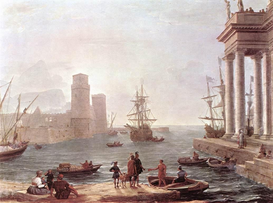 Havnescene med Ulysses afgang fra Feaci -landet af Claude Lorrain