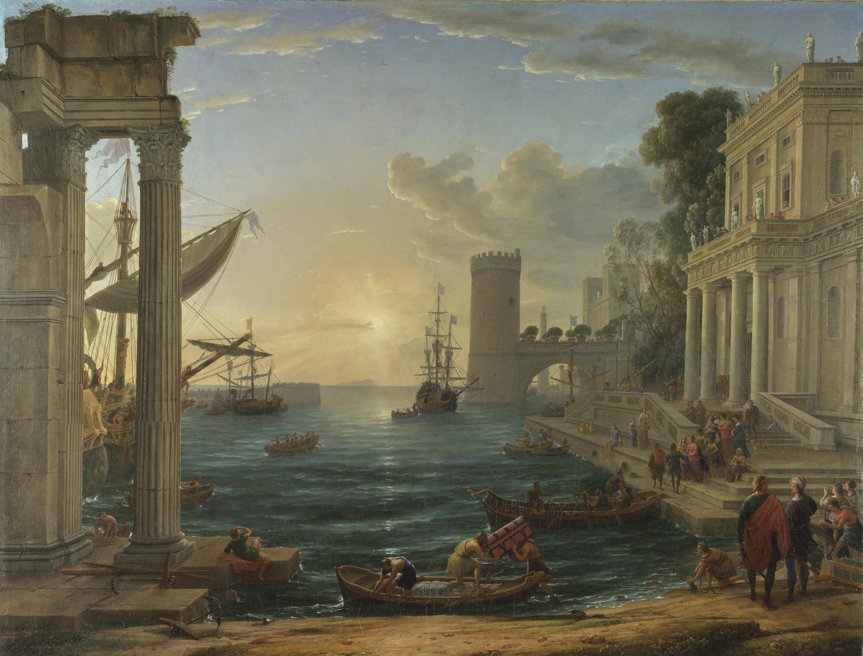 Havn med indskibning af dronningen af Saba, 1648 af Claude Lorrain