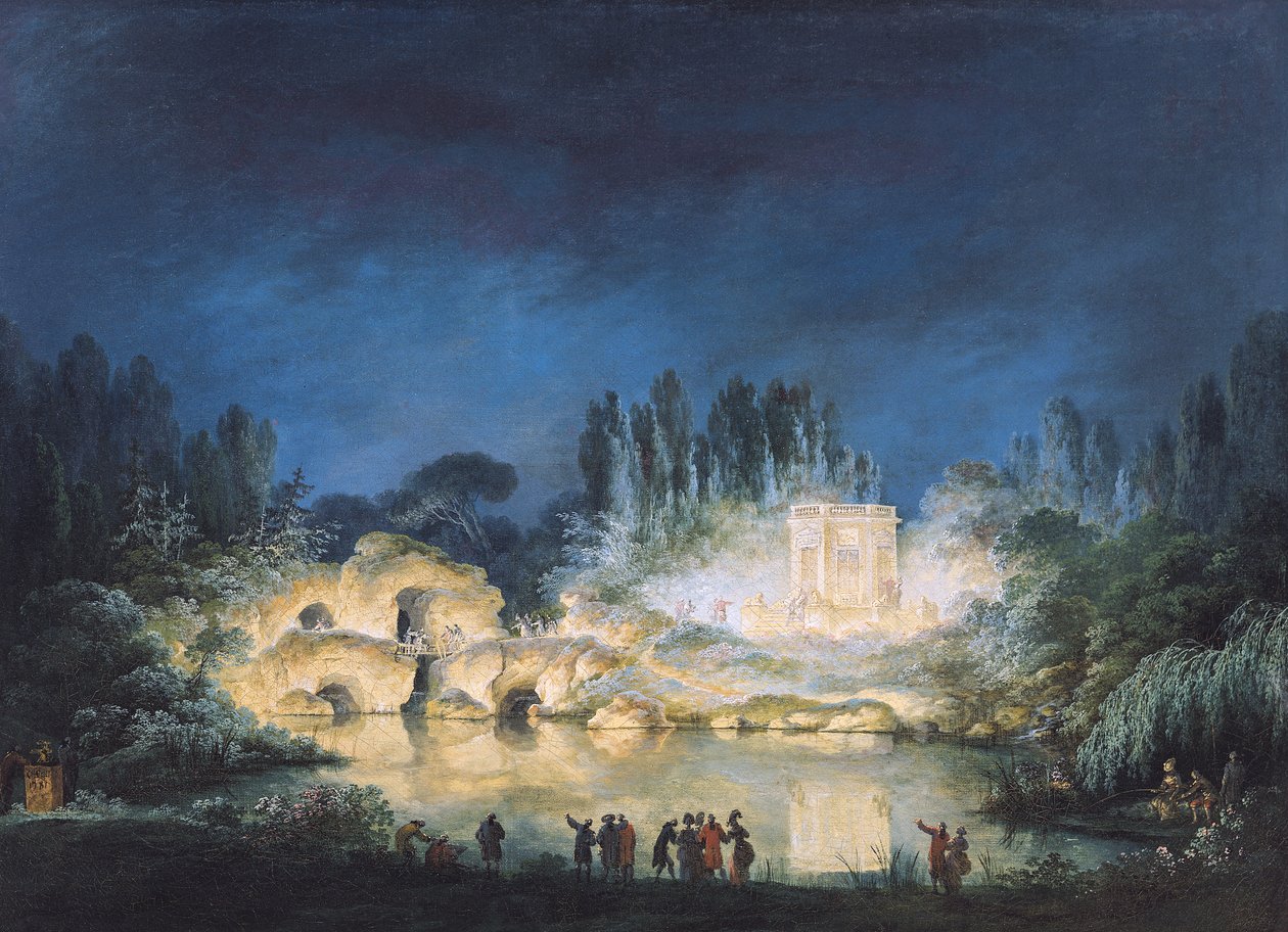 Belysning af Belvedere ved Petit-Trianon, 1781 af Claude Louis Chatelet