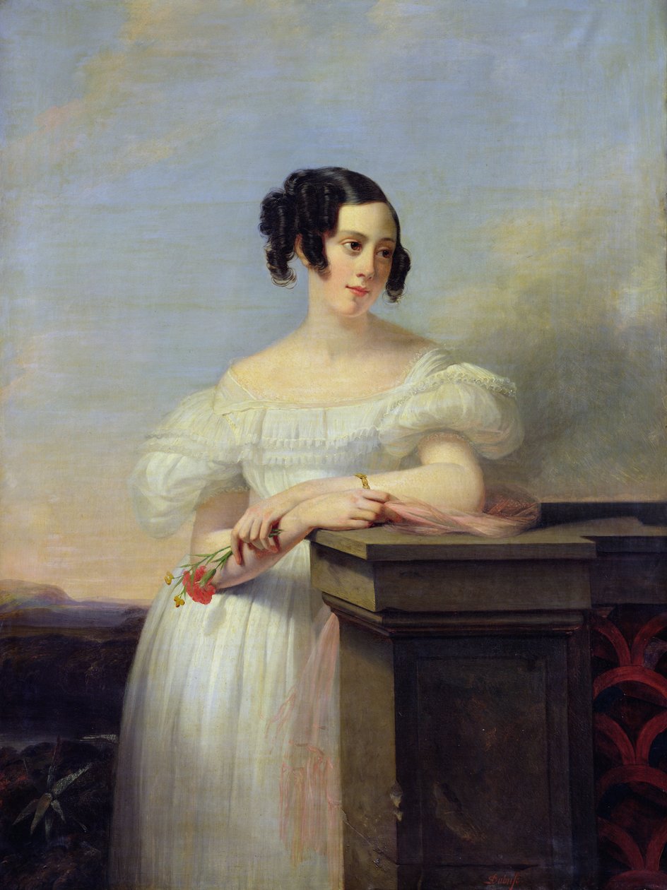Portræt af Madame Vaussard af Claude Marie Dubufe