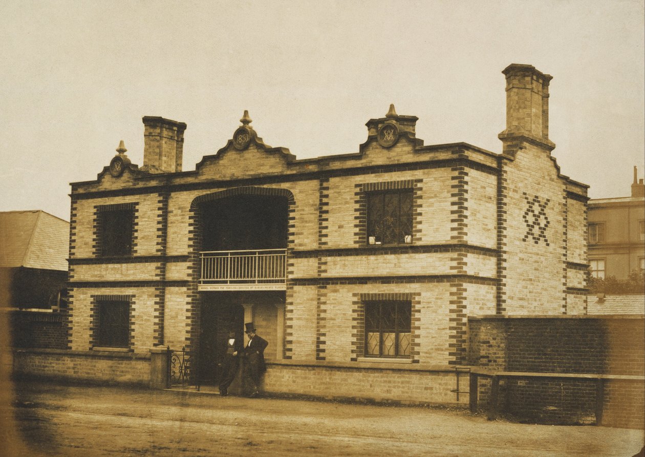 Den store udstilling, 1851 - Modelhus for familier designet af HKH Prins Albert af Claude Marie Ferrier