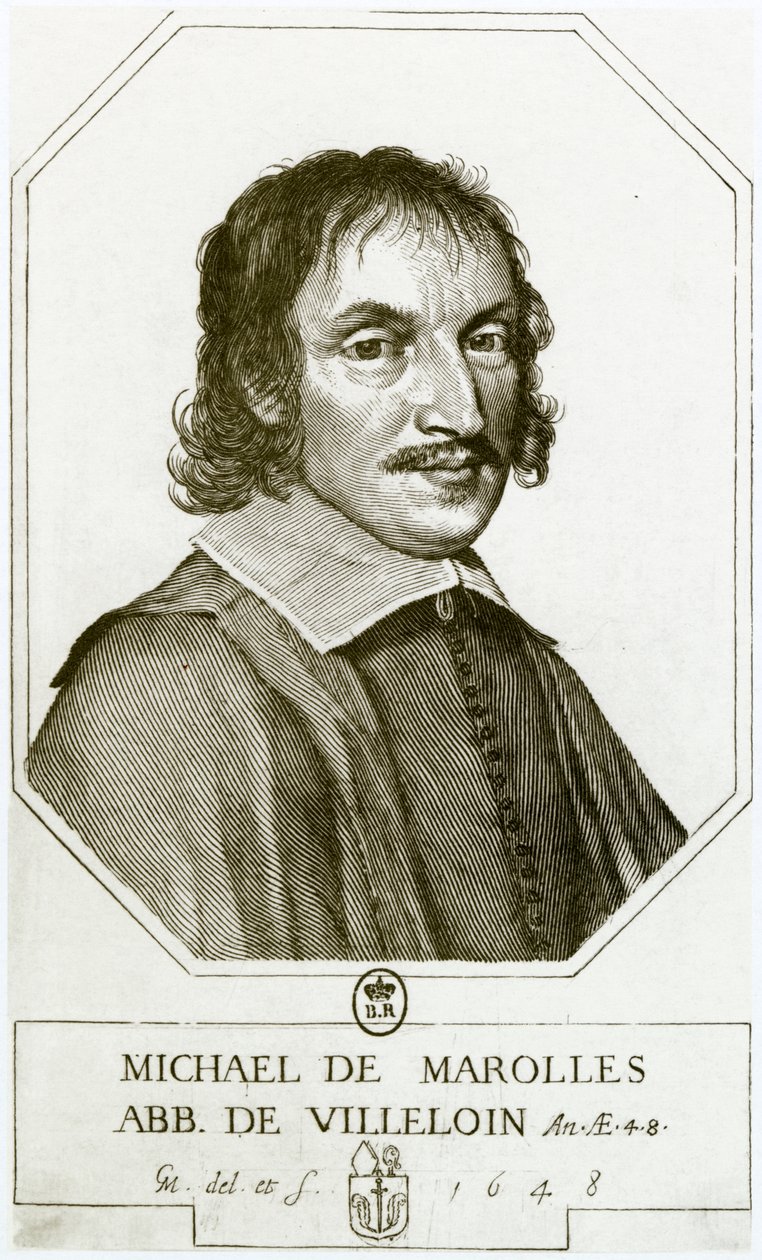 Portræt af Michel de Marolles af Claude Mellan