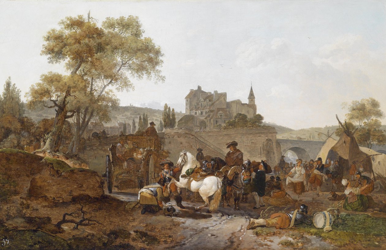 Militærlejr uden for byens mure af Claude Michel Hamon Duplessis