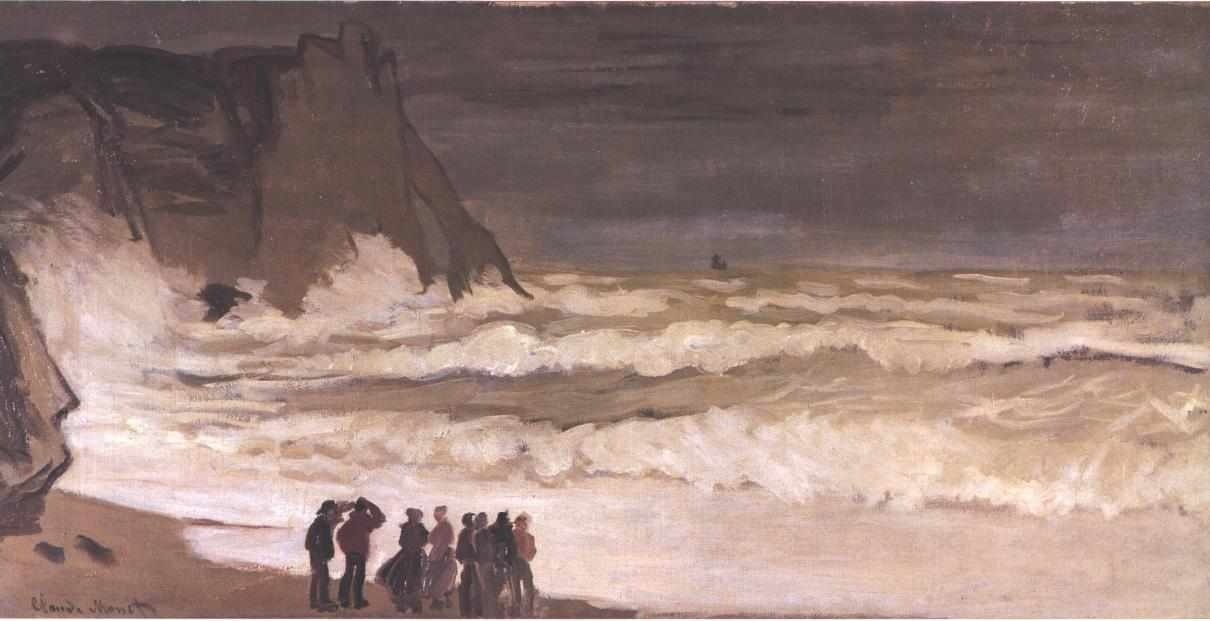 Grosse mer a Etretat English: Stormy sea at Etretat German: Stormy sea at Etretatn af Claude Monet