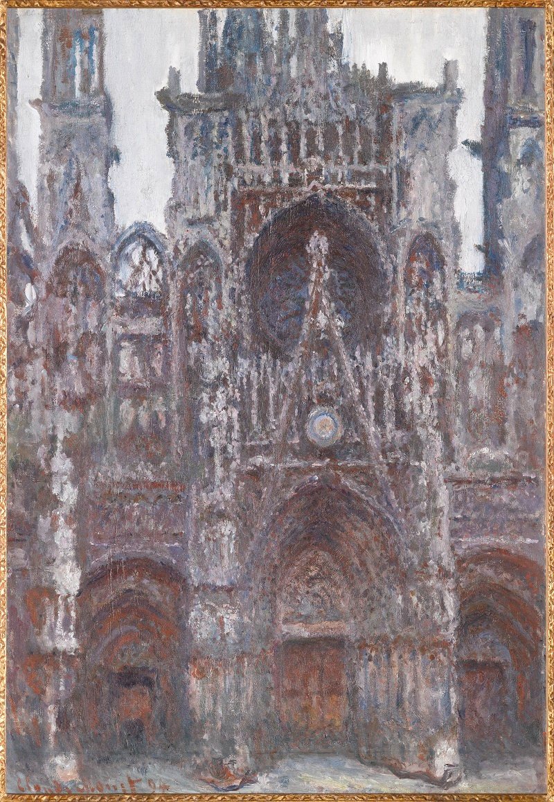 Rouen -katedralen. Portalen set forfra, Harmonie brunen af Claude Monet