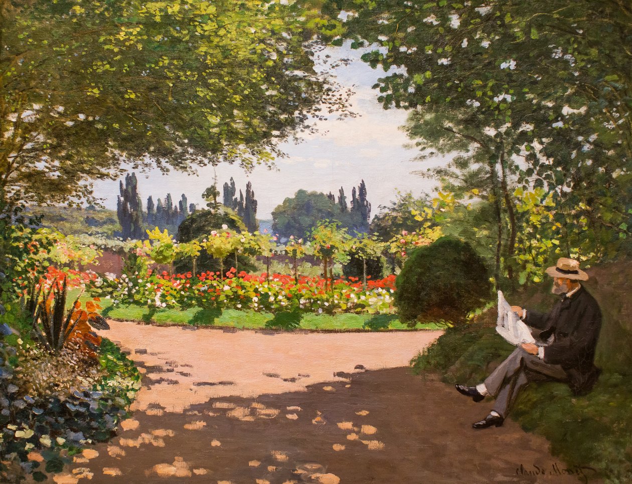 Adolphe Monet i haven i Le Coteau på Sainte-Adresse af Claude Monet