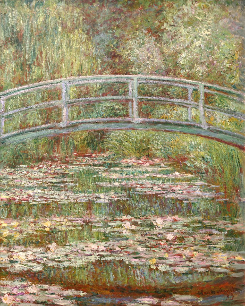 Bro over en dam af åkander af Claude Monet