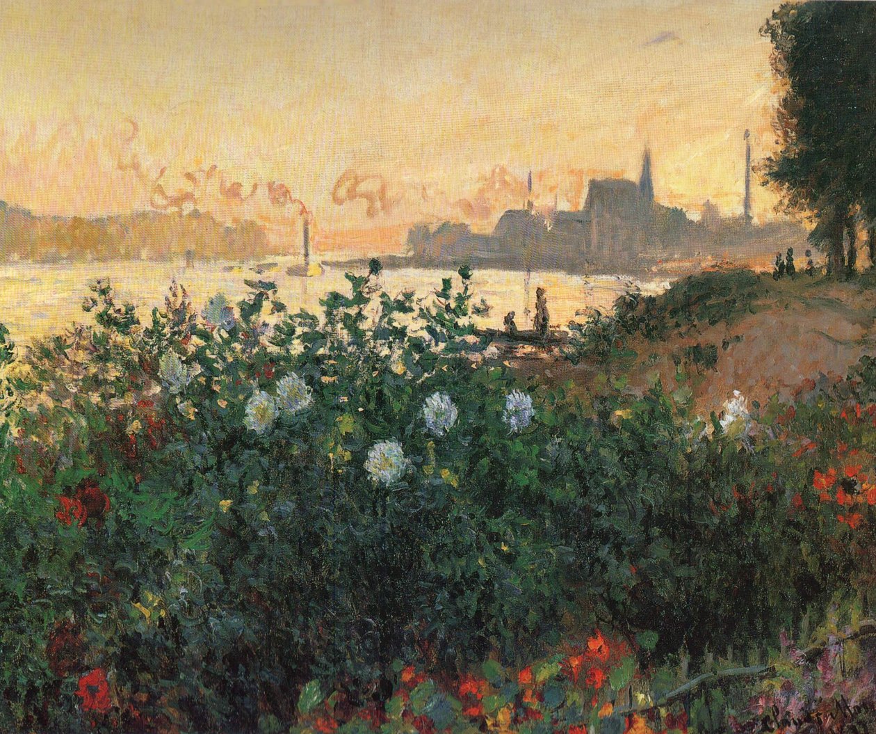 Blomstret flodbred, Argenteuil af Claude Monet