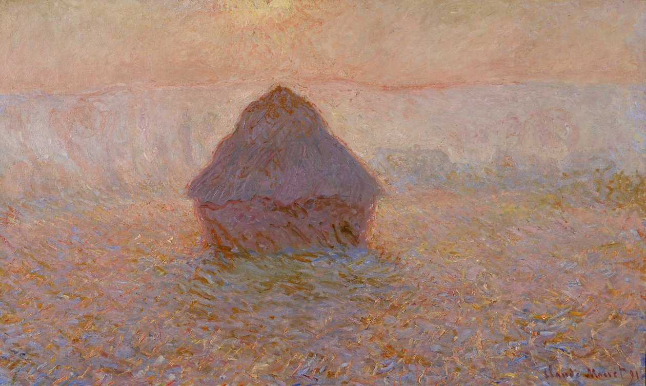Grainstack, Sun in the Mist, 1891 af Claude Monet