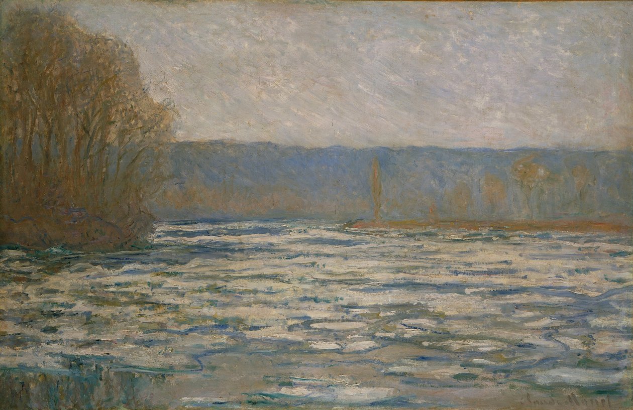 Is bryder op på Seinen nær Bennecourt af Claude Monet