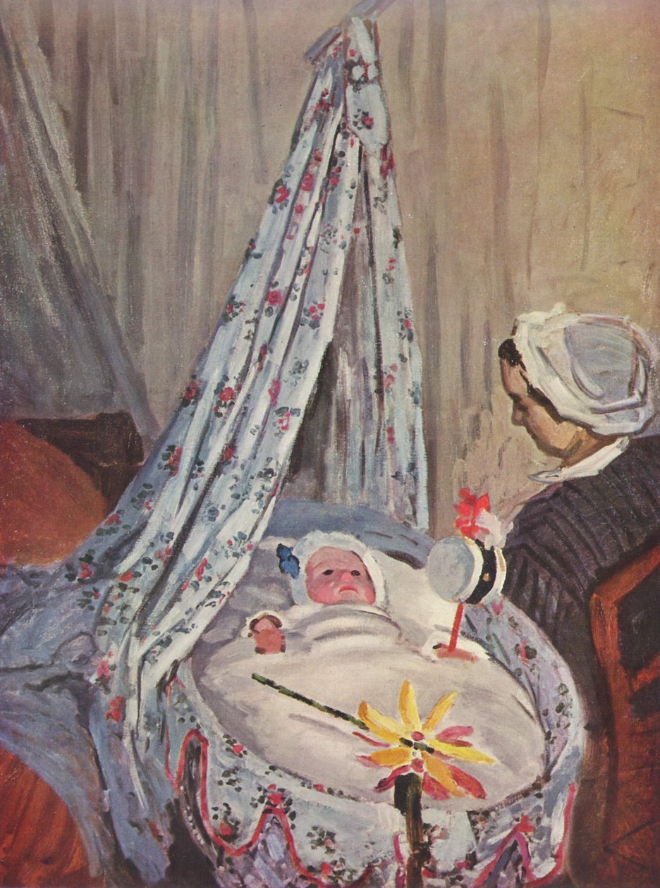 Jean Monet i sin vugge af Claude Monet