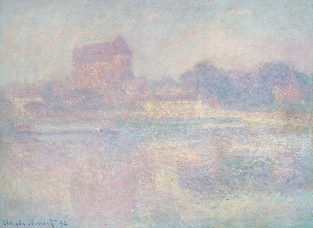Vernon Church, tåge, 1884 af Claude Monet