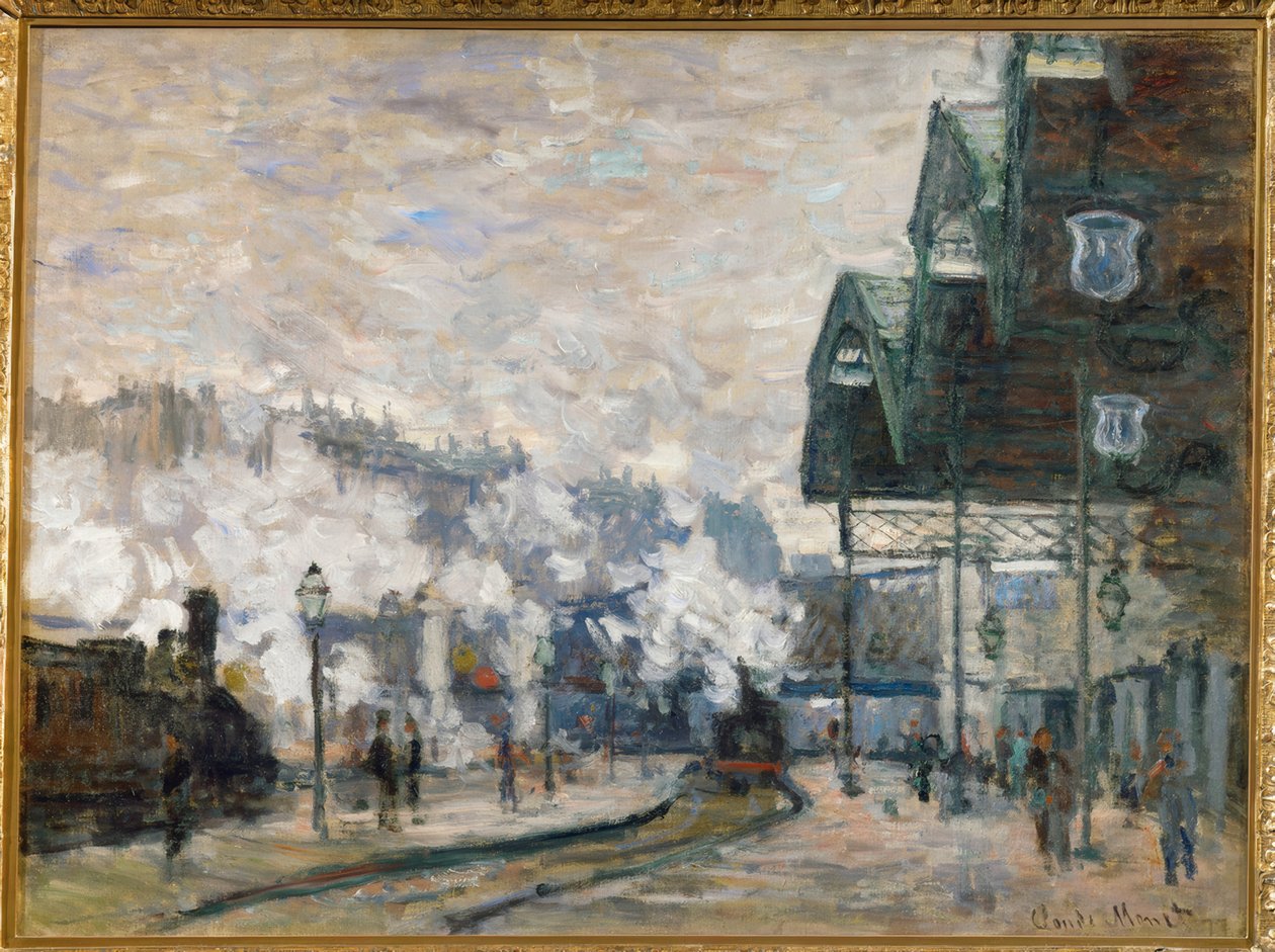 Gare Saint-Lazare, udvendig udsigt af Claude Monet