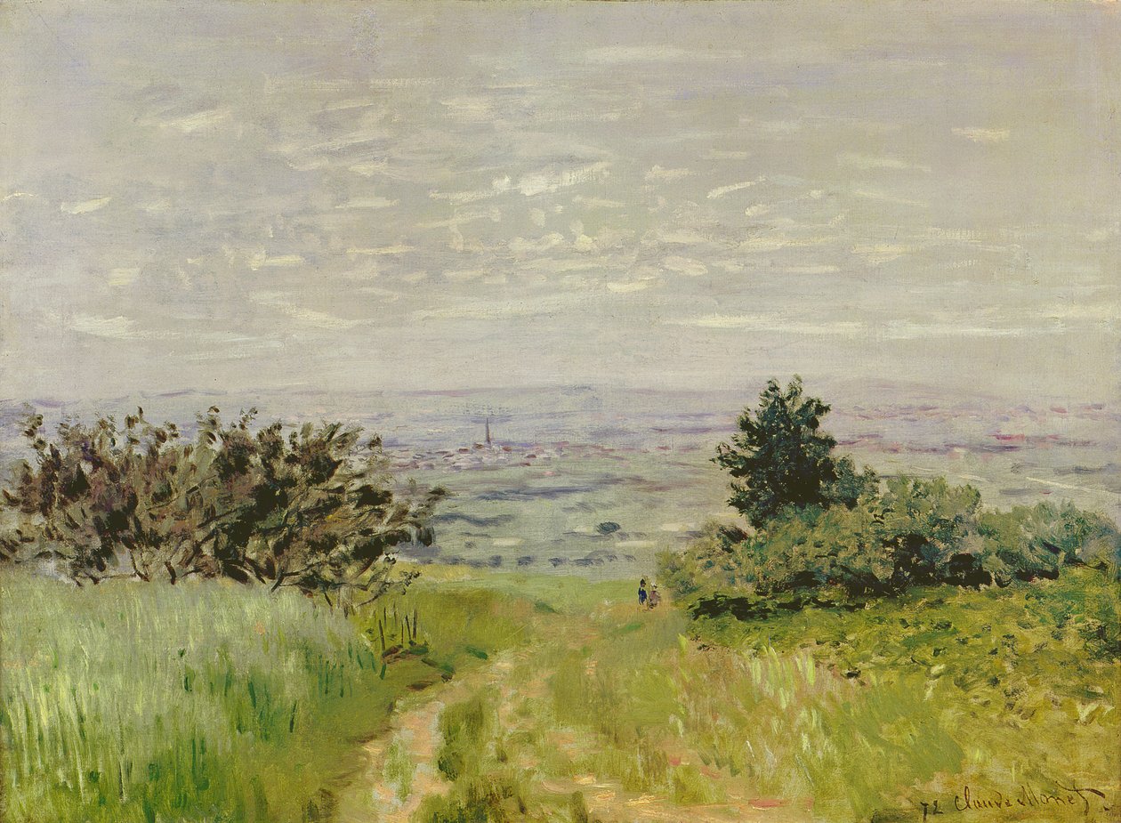 Landskab, fuld udsigt over Argenteuil (Sannois-bjergene), 1872 af Claude Monet