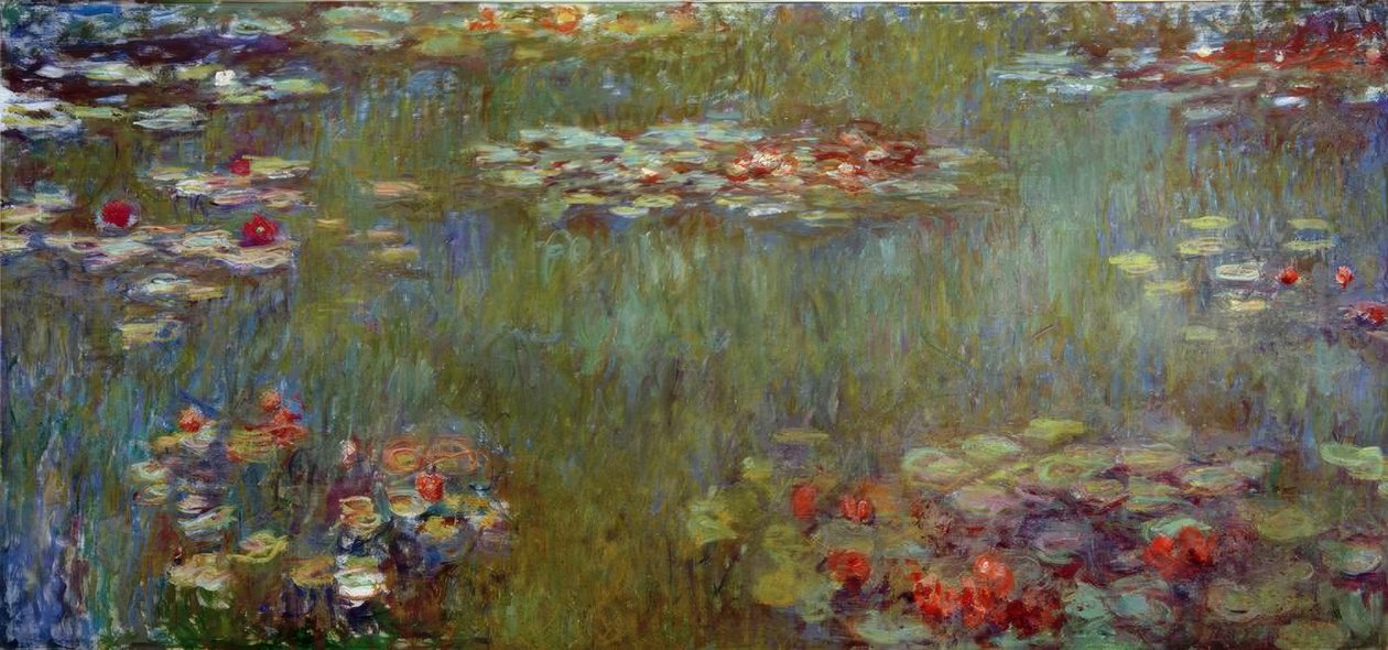 Akeleje dam, grønne refleksioner af Claude Monet