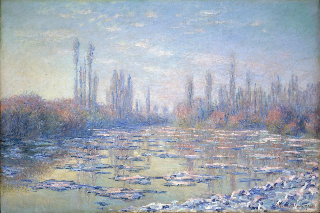 Les Glacons, 1880 af Claude Monet