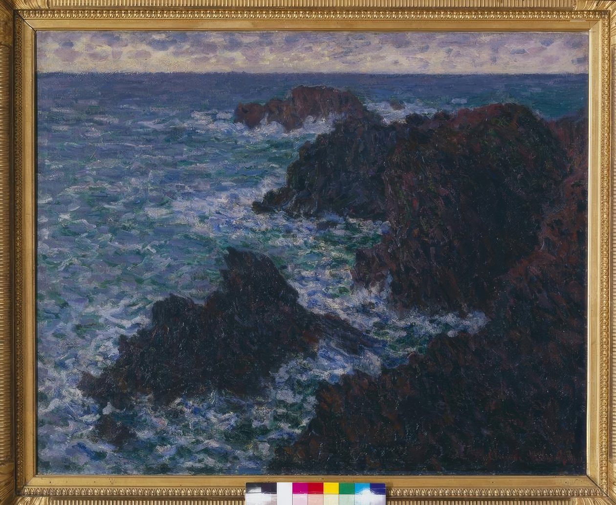 Klipperne i Belle-Ile; den vilde kyst af Claude Monet