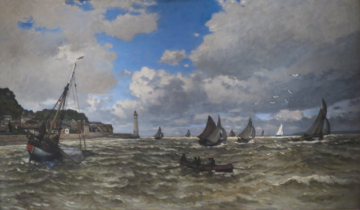 Munden til Seinen, Honfleur af Claude Monet, 1865, olie på lærred, Norton Simon Museum af Claude Monet