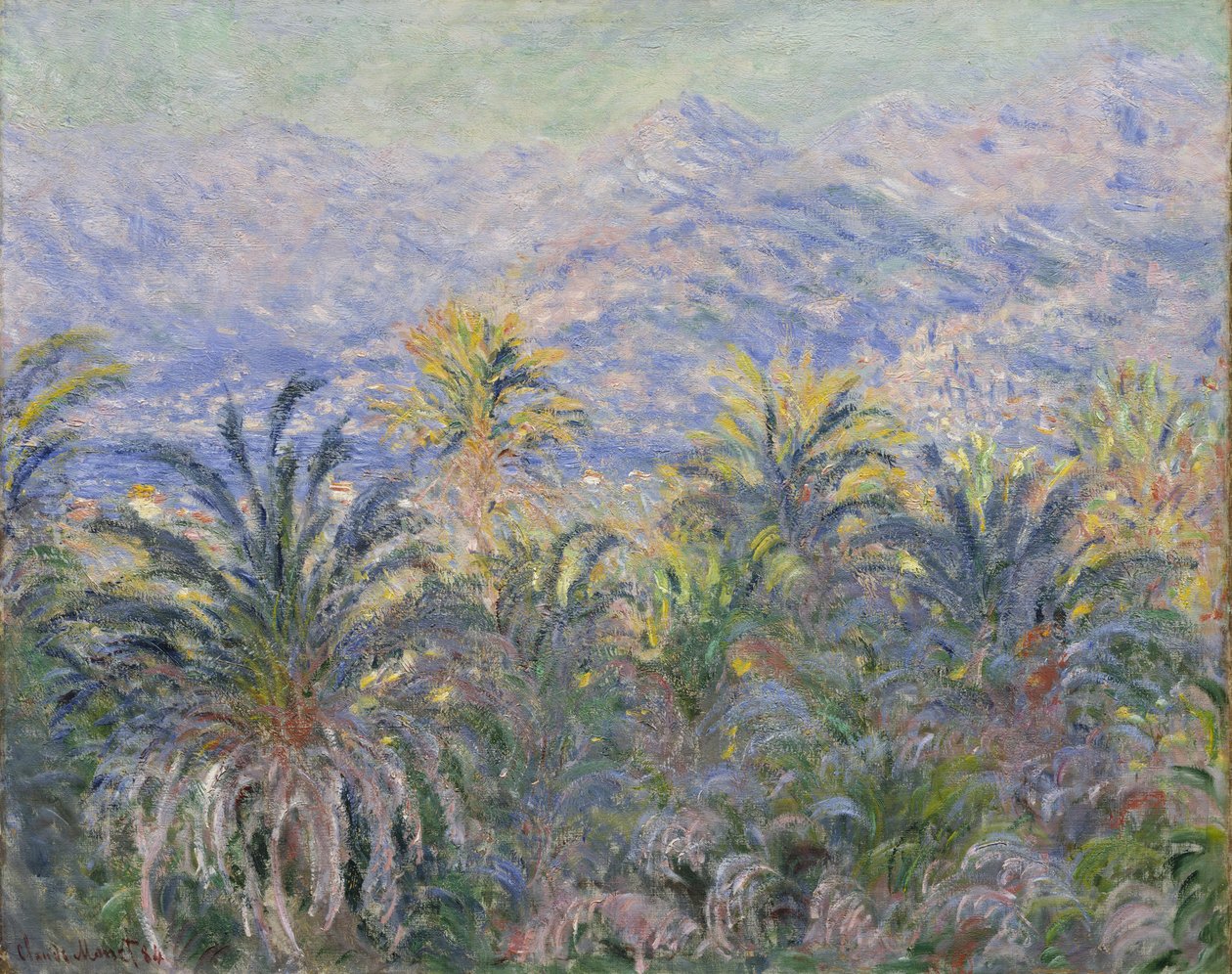Palmer ved Bordighera af Claude Monet