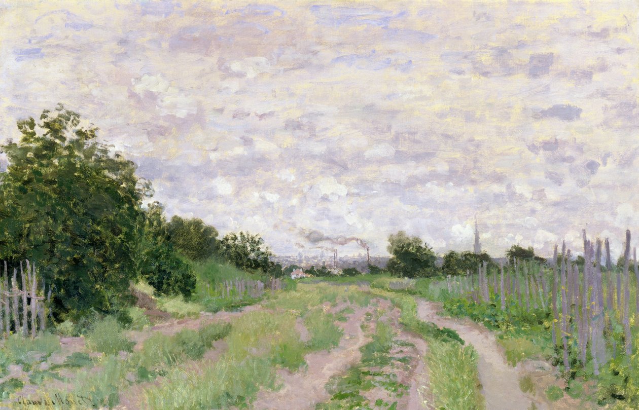 Sti gennem vinmarkerne, Argenteuil, 1872 af Claude Monet