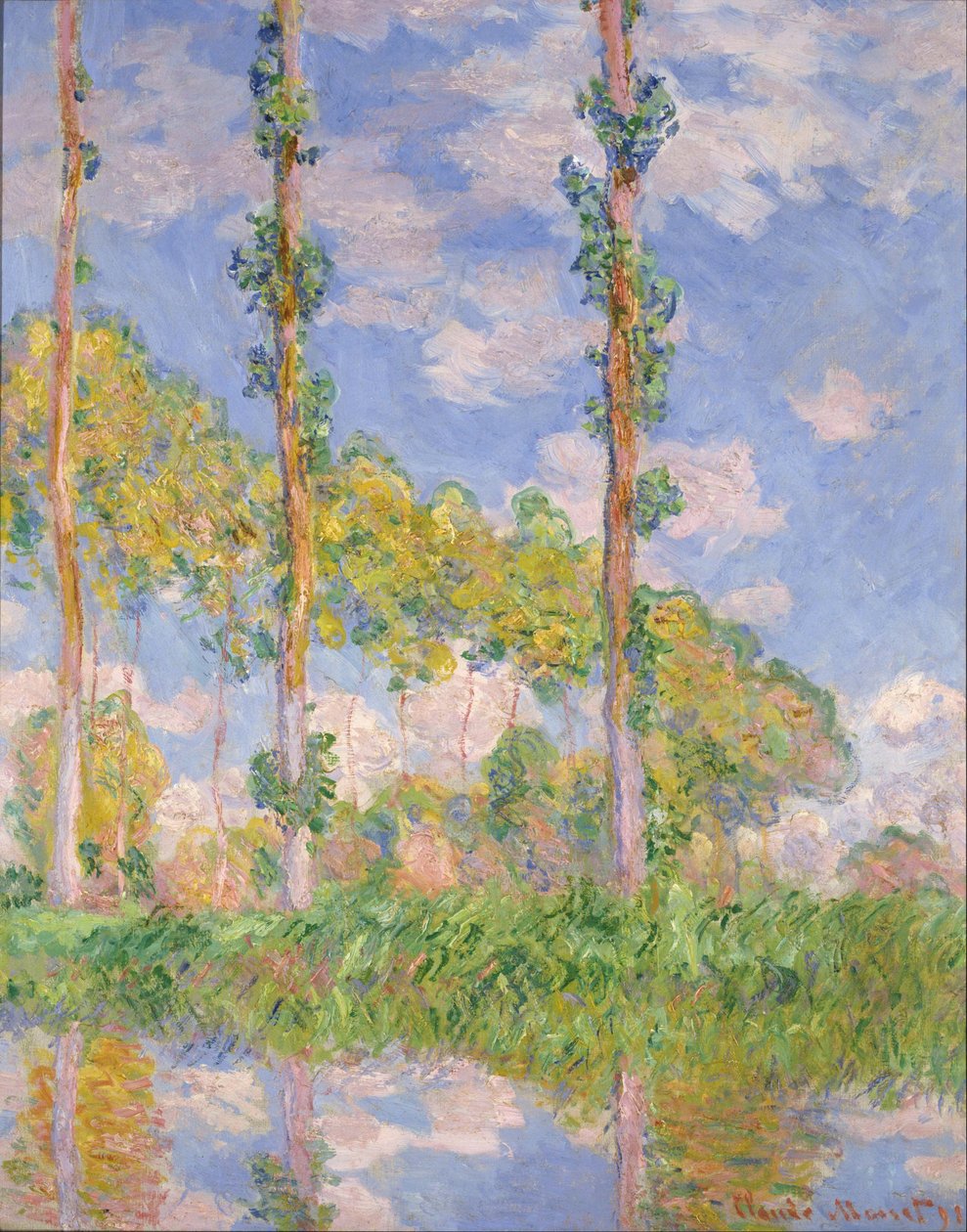 Popler i solen af Claude Monet