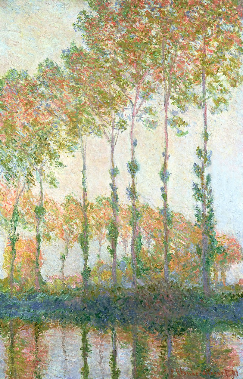 Popler på bredden af Epte, efterår, 1891 af Claude Monet