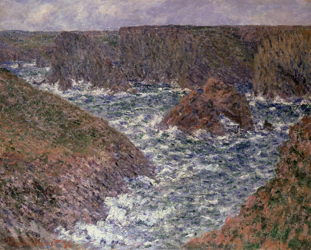 Port Domois ved Belle Ile, 1886 af Claude Monet