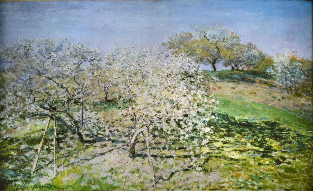 Forår. Æbletræer i blomst af Claude Monet