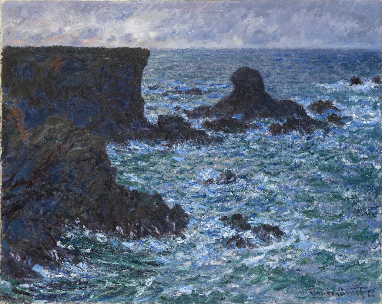 Klipper ved Port Coton, Løveklippen, 1886 af Claude Monet