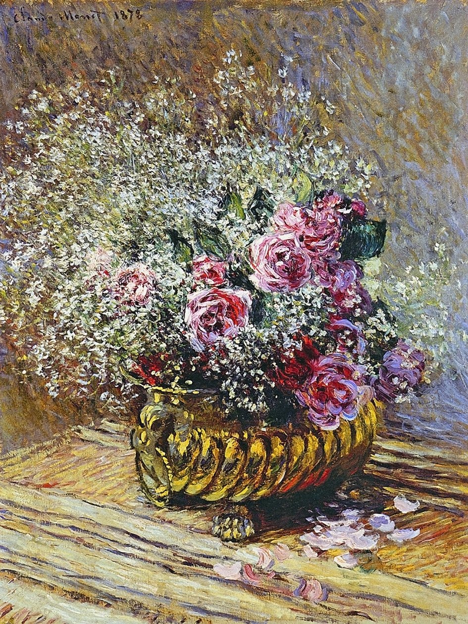 Roser i en kobbervase, 1878 af Claude Monet