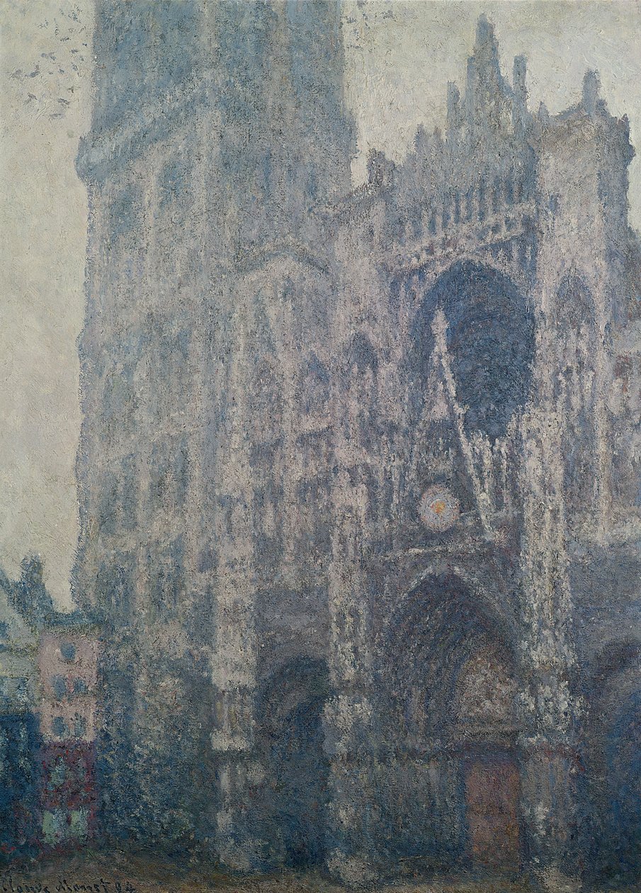 Rouen-katedralen, West Portal, gråt vejr, 1894 af Claude Monet