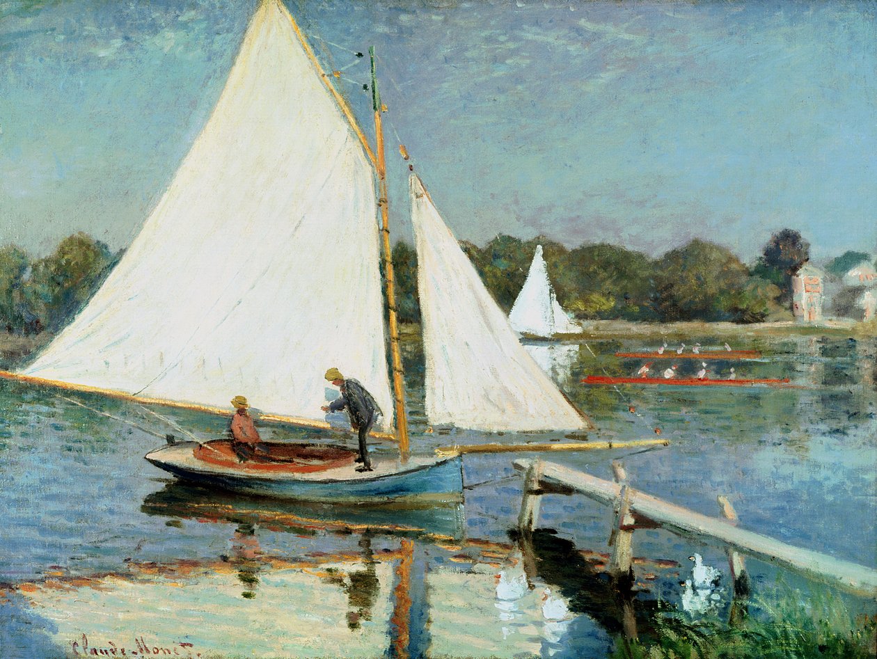 Sejlads ved Argenteuil, ca. 1874 af Claude Monet
