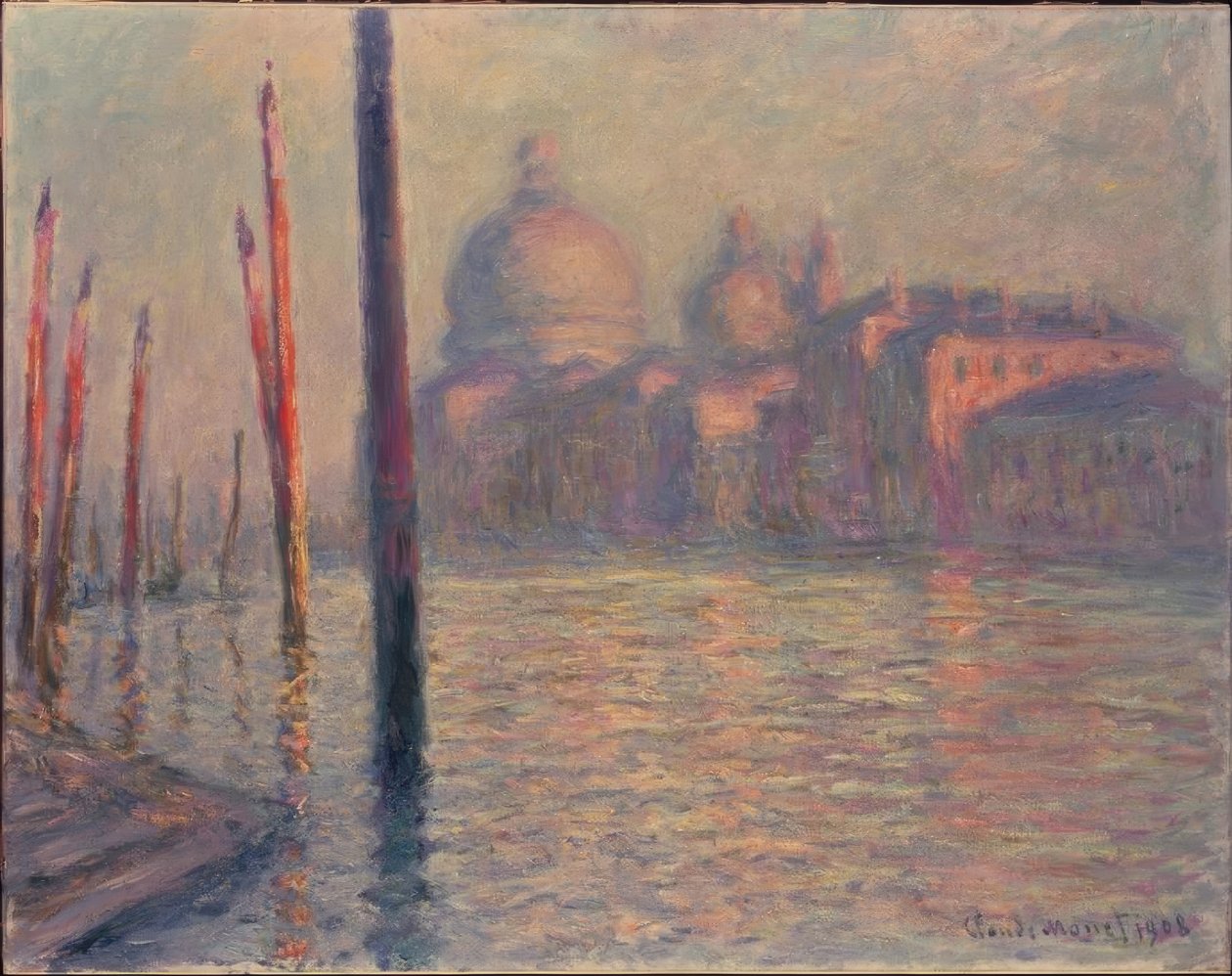 Santa Maria della Salute og Canal Grande, Venedig af Claude Monet