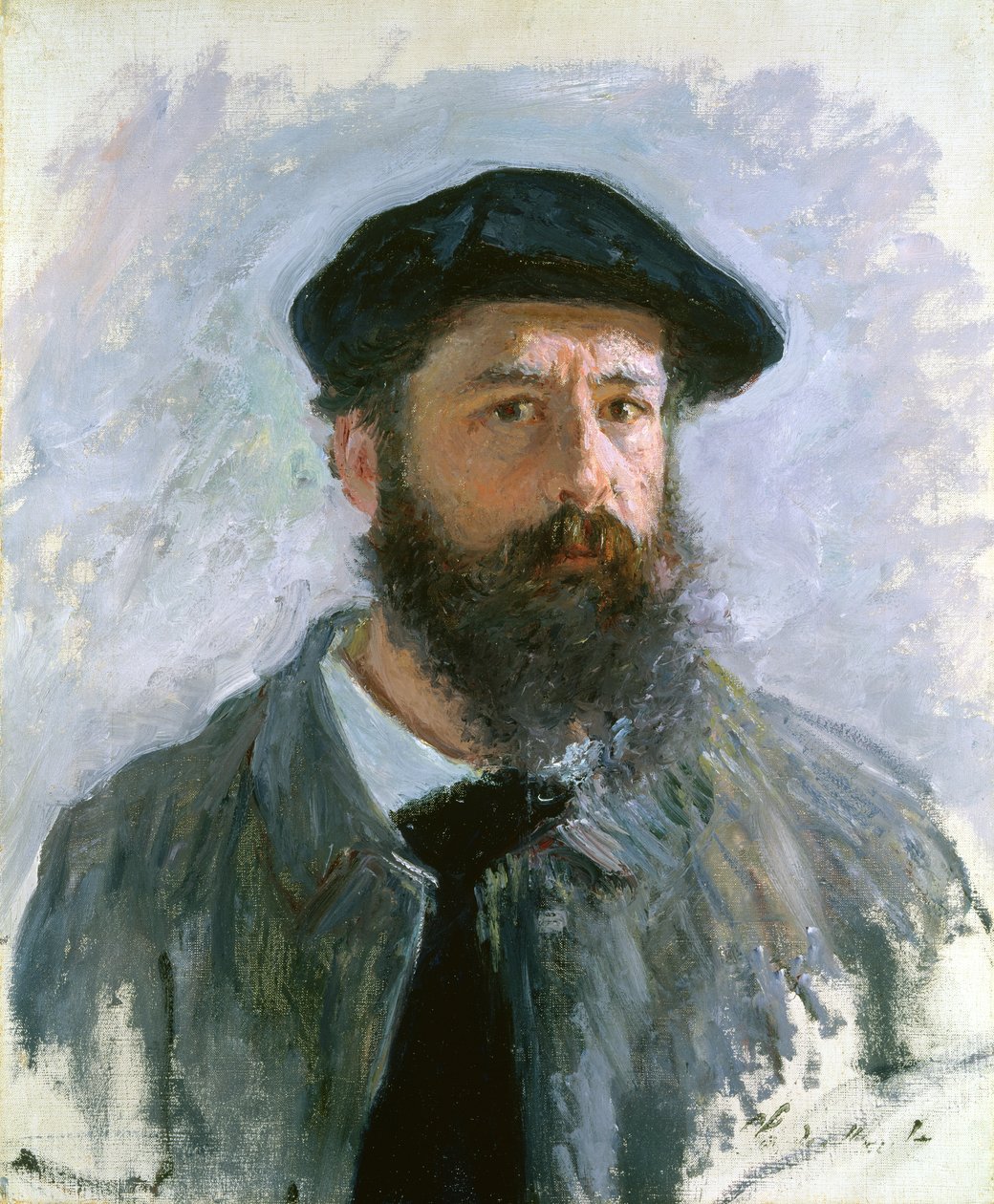 Selvportræt med en baret, 1886 af Claude Monet