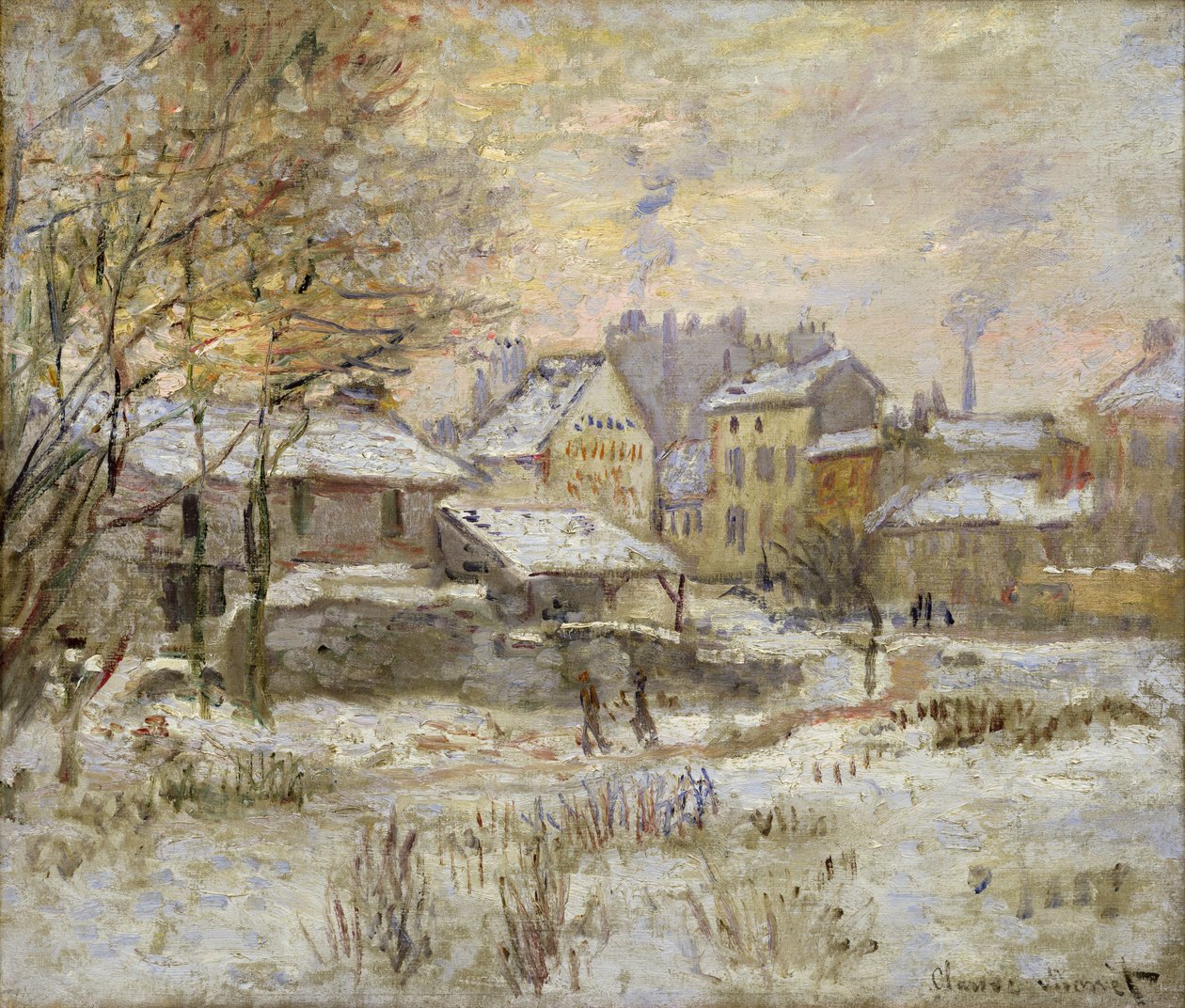 Sneeffekt med solnedgang, 1875 af Claude Monet