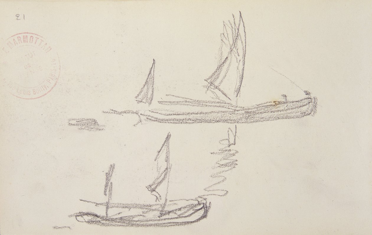 Studie til London-serien, Boats on the Thames af Claude Monet