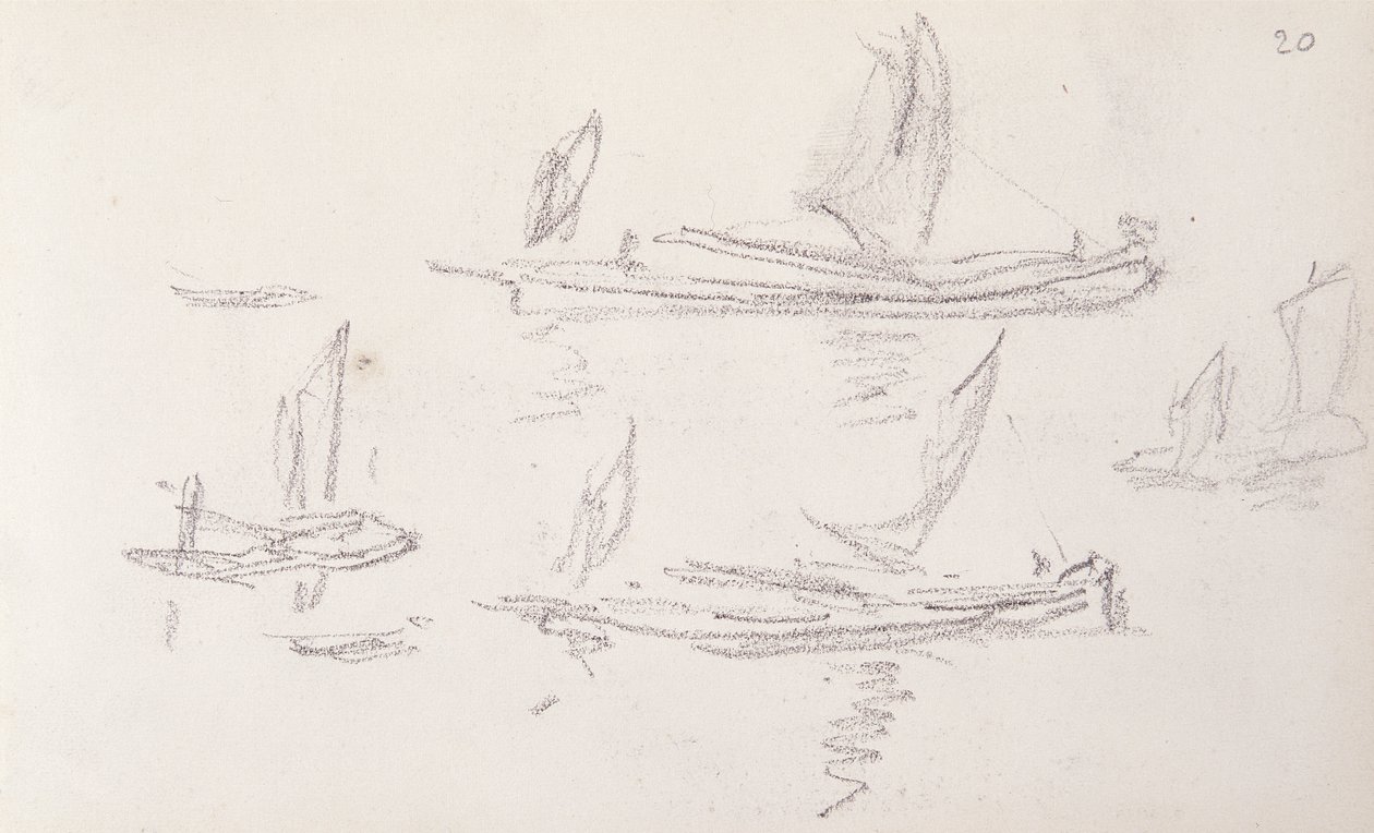 Studie til London-serien, Boats on the Thames af Claude Monet