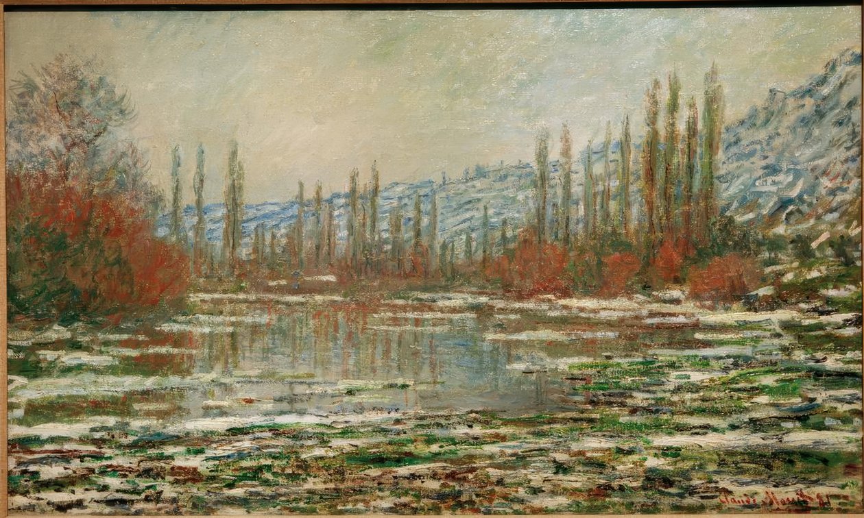 Tauwetter i Vétheuil af Claude Monet