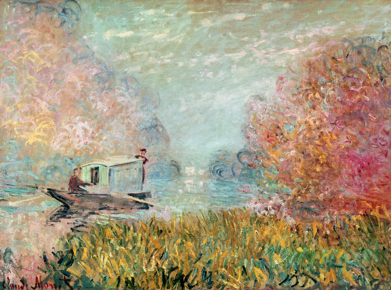 Bådstudiet på Seinen, 1875 af Claude Monet