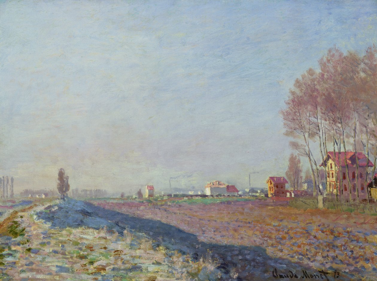 The Plain of Colombes, White Frost, 1873 af Claude Monet