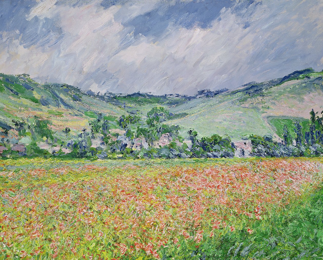 Valmuemarken nær Giverny, 1885 af Claude Monet