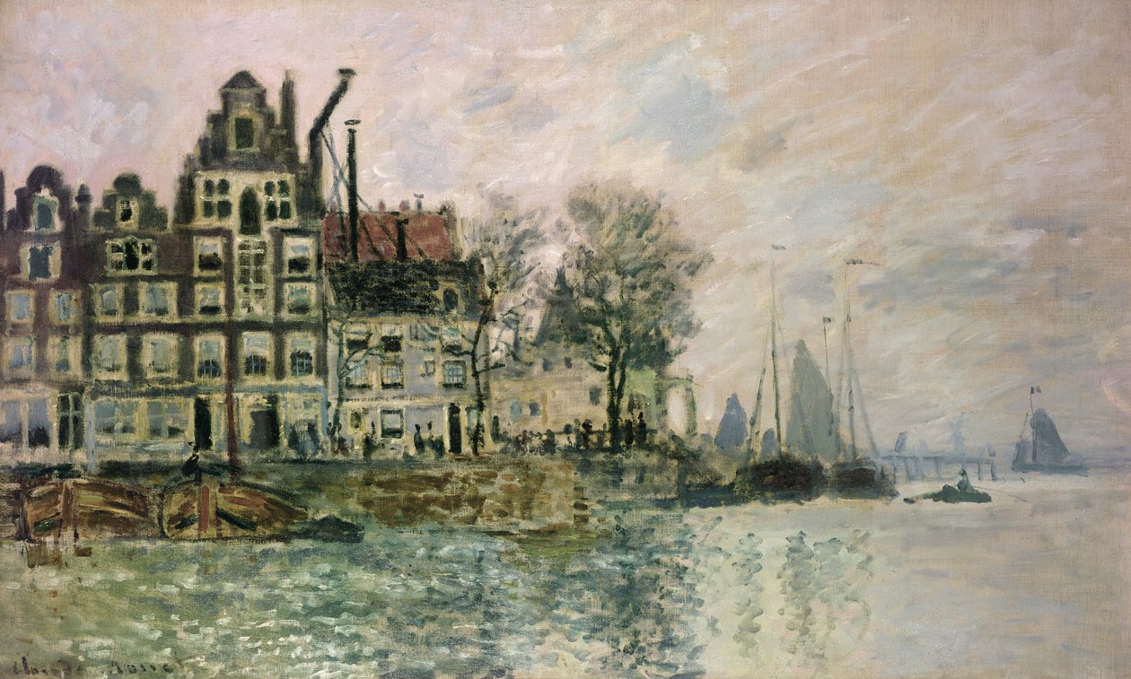 Havnen i Amsterdam, ca. 1873 af Claude Monet