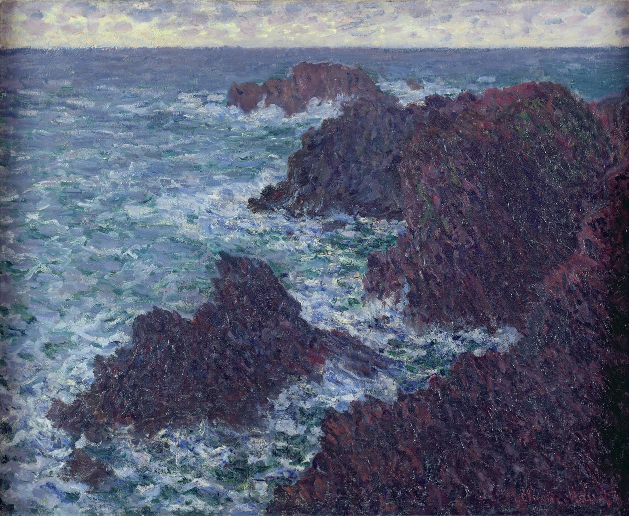 The Rocks at Belle-Ile, the Wild Coast, 1886 af Claude Monet
